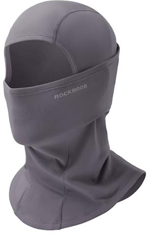 ROCKBROS Pasamontañas Anti Viento Transpirable para Deportes al Aire Libre Bicicleta Motocicleta Snowboard Esquí Ciclismo para Otoño Invierno Hombre y Mujer, Gris Cemento