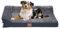 Orthopädisches Premium Hundebett mit Egg Foam, extra Halteschlaufe, Wasserdichter Innenbezug, Hundesofa, Hundekissen, flauschig, Bezug abnehmbar, waschbar, 89 x 63 x 17 cm, Dunkelgrau (XL)