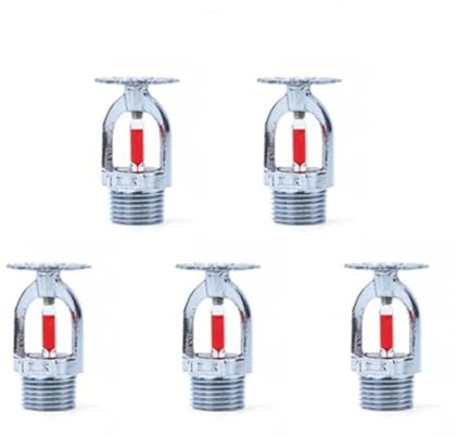 5pc Testa Spruzzatore Antincendio 68℃/140 ° F Spruzzatori Verticali Testa Spruzzo Acqua Risposta Rapida Filettatura 1/2 per Casa/Commerciale/Edificio Residenziale (Spray Down)