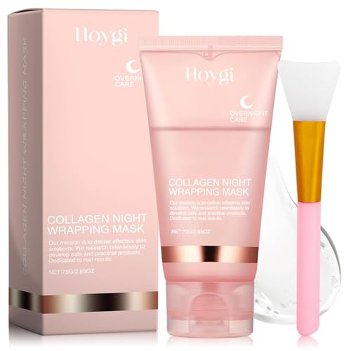 Collagen Night Wrapping Mask, Bio Collagen Real Deep Mask, Collagen Peel off Facial Mask, Máscara de Colágeno Overnight, para Hidratación, Antiarrugas, Limpieza