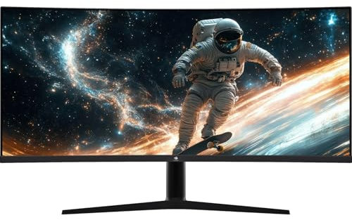 Z-Edge Ecran PC Gamer Incurvé 34'', 3440x1440, 165Hz(DP1.4×2), Dalle IPS, 96% DCI-P3, FreeSync, G-Sync, 120% sRGB, Moniteur Ultrawide 21:9, Hauteur/Inclinaison Réglable, Rotatif, 100Hz (HDMI2.0×2)