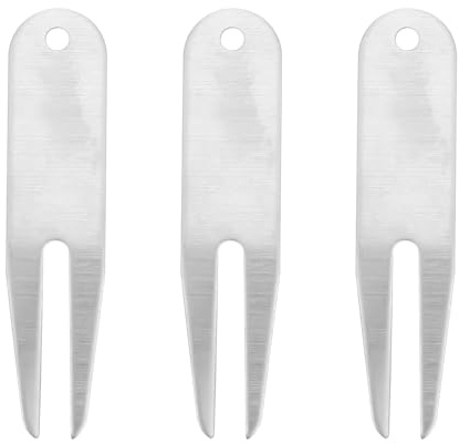 YARNOW Forchette Divot da Golf in Acciaio Inossidabile 304 Set da 3 Attrezzi per Riparazione Zolle e Marcatore Palline Strumenti Pratici per Campo da Golf