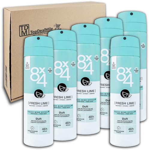 TopDealMile- Förvaringspaket deodorant 8 x 4 Deodorantspray Fresh Lime 6 x 150 ml