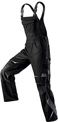 KÜBLER PULSSCHLAG Arbeitslatzhose schwarz, Größe 52, Herren-Arbeitslatzhose aus Mischgewebe, Arbeitslatzhose mit Knieschutztaschen nach EN 14404, leichte Arbeitslatzhose von KÜBLER Workwear