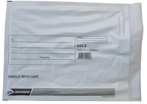 GoSecure Bubble Envelope Size 8 Internal Dimensions 260x345mm White (Pack of 50) KF71454