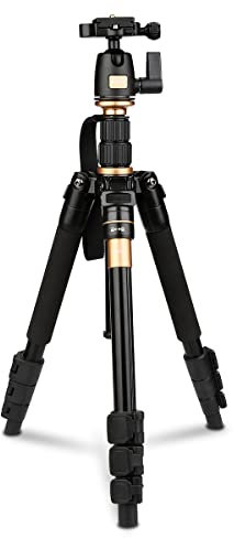 AFAITH Treppiede Monopiede con testa della sfera per DSLR SLR Canon Nikon Pentax Sony Foto Treppiede Cavalletto Reflex Portatile in lega di alluminio Q-555