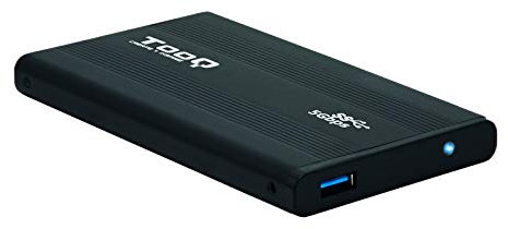 Tooq TQE-2524B - Carcasa para Discos Duros HDD de 2.5, (SATA I/II/III de hasta 9.5 mm de Alto, USB 3.0), Aluminio, indicador LED, Color Negro, 50 grs.
