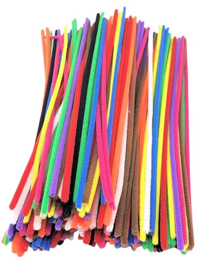 Pipe Cleaners for Craft, 100 Coloured Chenille Stems 30cm, 10 Colours