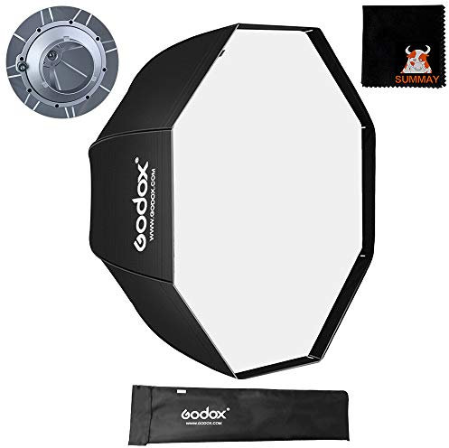 GODOX Softbox 120cm 47in Achteckige Schirm Bowens Softbox Tragbar Softboxen Reflektor Blitzgerät Speedlite LED Video Studioblitzleuchte Porträt (SB-UE120CM)