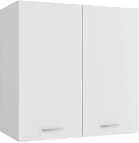 KOIECETA Armario de Cocina Muebles Mobiliario Duradero Mesa de Trabajo Almacenamiento Cuencos Platos Ollas Alacena de Contrachapada Blanco 60x31x60 cm