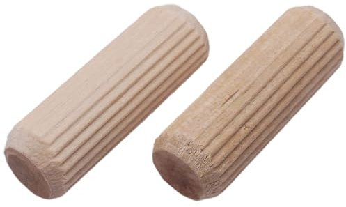 SKIR'CO (200 piezas) Tacos de Madera 12 x 35 mm, Tacos de Madera Ranurados, Pasadores Estriados para Muebles, Tacos Ranurados