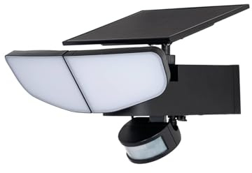 Lindby LED Solarleuchte außen Naelin dimmbar mit Bewegungsmelder (spritzwassergeschützt (Modern) in Schwarz (2 flammig,) - Solar-Wandleuchten Wandlampe für Outdoor & Garten
