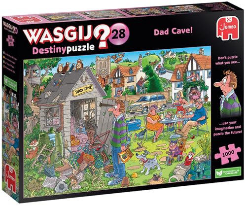 Wasgij Destiny 28, Dad Cave - Unique 1000 Piece Jigsaw Puzzles for Adults, Colourful, Fun, Challenging & Brainteasing 1000 Pc Adults Jigsaw Puzzle - 100% Recycled Cardboard - Jumbo