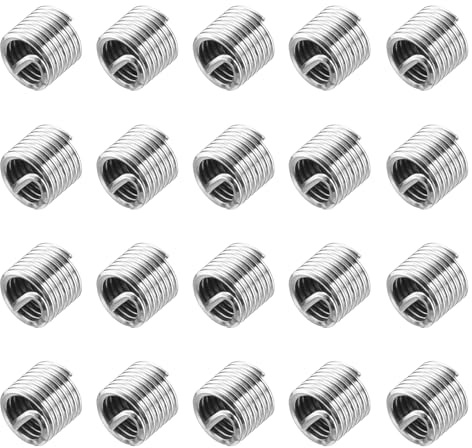 uxcell 20pcs Wire Thread Inserts 10-32 UNF 1.5D(9/32) 304 Stainless Steel Helical Type Coiled Thread Repair Kit Wire Screw Threaded Sleeve Sheath for Mechanical Equipment