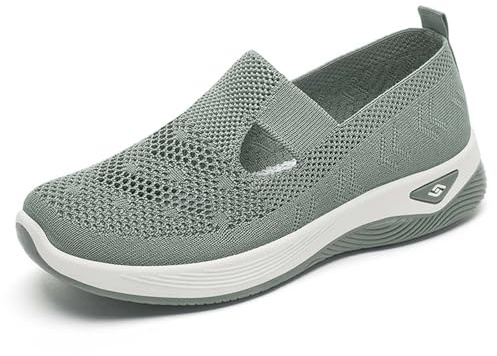 Mocasines para mujer, atlético, bailarinas ortopédicas antideslizantes, informales, zapatos de caminata, punta redonda, zapatillas de tenis sin cordones, zapatillas de moda y deporte, chic fitness