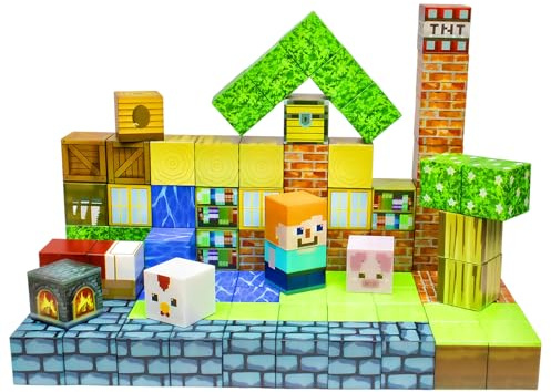 HUIZHOU Set di blocchi magnetici, mattoncini da costruzione magnetici, giocattoli educativi per bambini, per promuovere la creatività e la logica, magneti per ragazzi e ragazze, 3-8 anni (casa degli