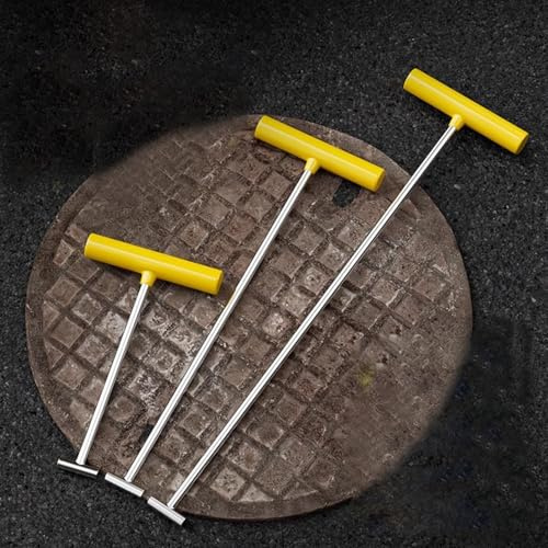 Gancio di copertura per pozzetto, sollevatore portatile in acciaio per scarico tempesta e coperture settiche, maniglie antiscivolo