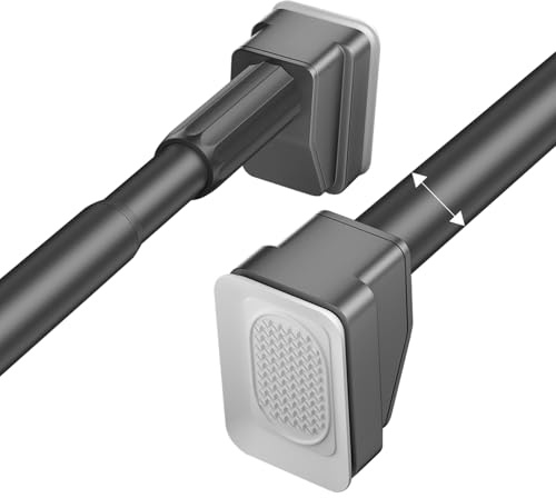 Asta a tensione regolabile 40-490 cm, senza trapano, asta per tenda da doccia in acciaio inox, facile da montare, per bagno e armadio, design salvaspazio grigio