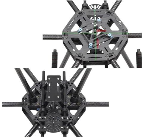Telaio for esacottero FPV X6-X600 da 600 mm con carrello di atterraggio in fibra carbonio for RC Multicopter S550 SK500 versione aggiornata(Carbon Fiber Center)