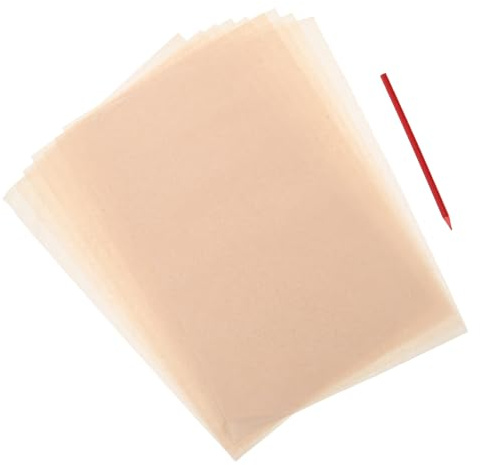 Gogogmee Carta da Trasferimento per Artisti per Disegno su Ceramica, Set da 10 Fogli di Carta da Lucido sotto Smalto Resistenti alle Pieghe, Matita per Schizzi, Adatta per Porcellana