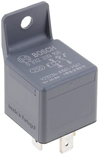 Bosch 0332209158 Mini-Relais 12V 20A, IP5K4, Betriebstemperatur von -40° bis 100°, Wechselrelais, 5 Pin Relais mit Diode