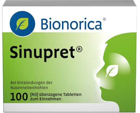 Sinupret überzogene Tabletten – Stark bei Nasennebenhöhlenentzündung mit Schnupfen. Löst den Schleim, öffnet die Nase und befreit den Kopf, für Kinder ab 6 Jahren und Erwachsene, 100 St