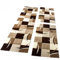 Paco Home Bettumrandung Läufer Teppich Modern Karo Braun Creme Beige Läuferset 3 TLG., Grösse:2mal 80x150 1mal 80x300