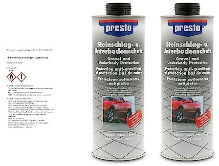 2x 1 L Liter Presto Steinschlag-Unterbodenschutz schwarz Steinschlagschutz überlackierbar Spritzpistolendose