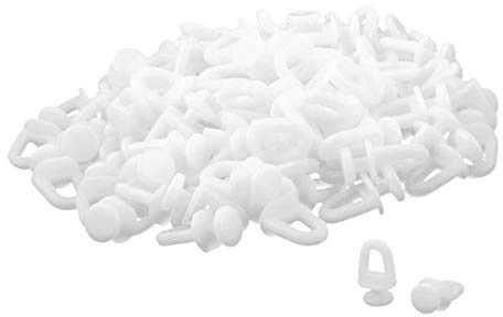 Luomorgo 23mm/0.91 inch Length White Plastic Curtain Track Carrier Glide Rollers 50Pcs