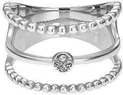 Heideman Ring Damen Unda aus Edelstahl silber farbend poliert Damenring für Frauen mit Stein Zirkonia