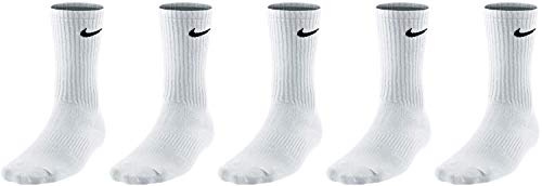 Nike - Pacchetto con 5 paia di calzini da uomo e donna, calzini da tennis, calzini sportivi da corsa, nero/bianco, 42