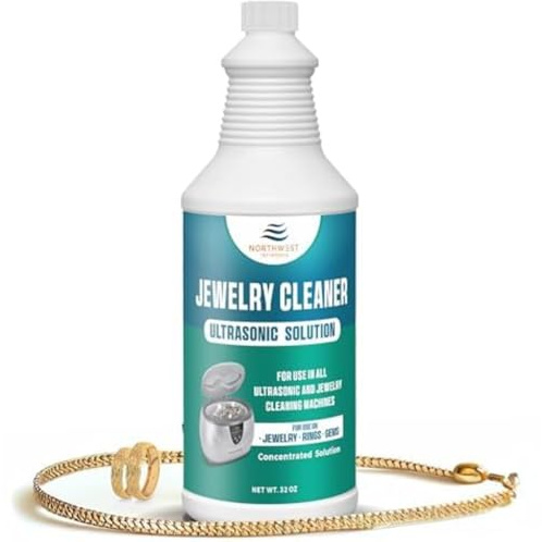 NORTHWEST ENTERPRISES Ultrasonic Jewelry Cleaner for Gold & Diamonds, 32 oz