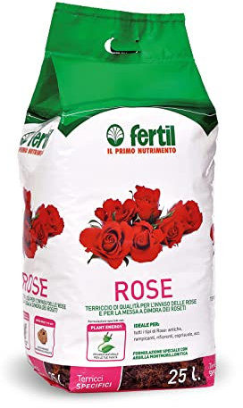 Fertil Rose Terriccio Specifico per Tutti i Tipi di Rose con Pietra Pomice Confezione 25 Litri, 7kg
