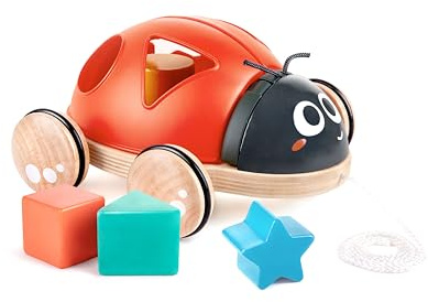Hape Formensortierer Marienkäfer – Motorikspielzeug aus Holz, Lernspielzeug zum Formen sortieren und Farben erkennen, fördert Logik, Feinmotorik und Koordination, für Kinder ab 12 Monaten