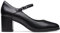 Clarks Women's Freva55 Strap Pump, Black Leather, 3 UK