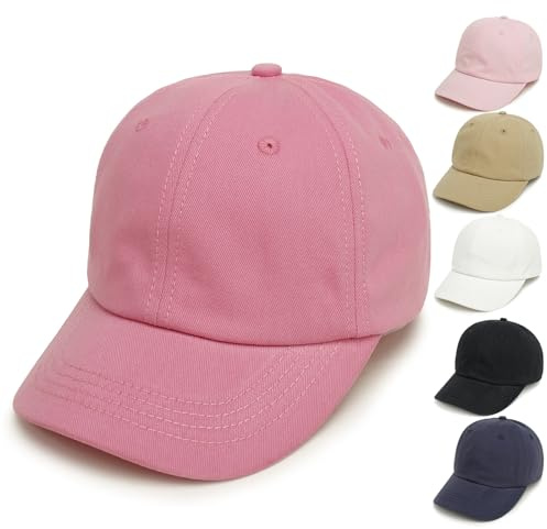 QIYIENDIAN Cappello da Baseball per Bambini in Cotone Cappellini per Bambino Ragazzi Ragazze Berretti da Sole per Neonati(Pink,2-5Y)