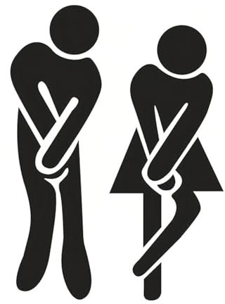 HSIXHAF 2 pcs Segno della toletta,Adesivi murali in PVC con segno semplice divertente per toilette-Adesivi per WC rimovibili fai-da-te per la decorazione della porta del bagno per la decorazione della