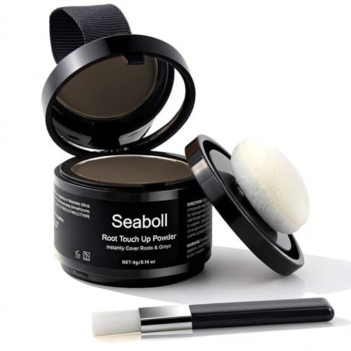 Seaboll Root Touch Up Hair Color Powder,Stain-Proof,Women Men, Medium Brown
