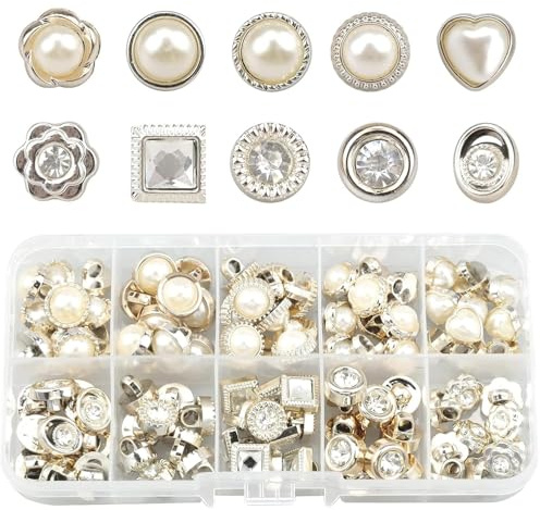 KiKiHong 100 boutons perlés, boutons de couture vintage