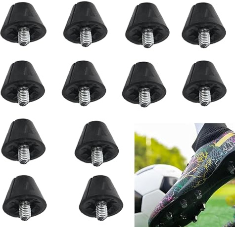 Liseng 12 crampons de chaussures de football, crampons de football de 13 mm, en métal et plastique, compatibles universelles, simples