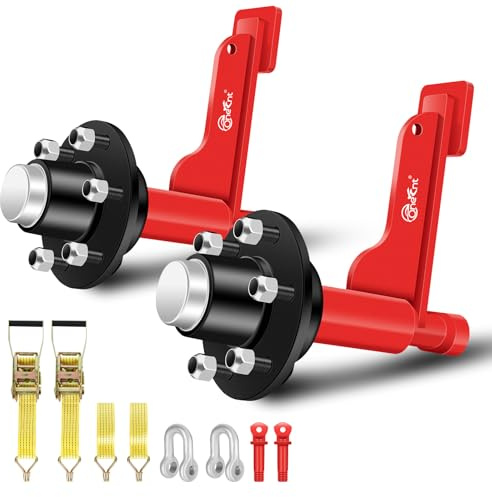 2Pack Shipping Container Wheels 6-Lug Wheels kit|Shipping Container Axles with Ratchet Tie Down-Moves 20ft.-40ft. Shipping Container |Shipping Container Accessories