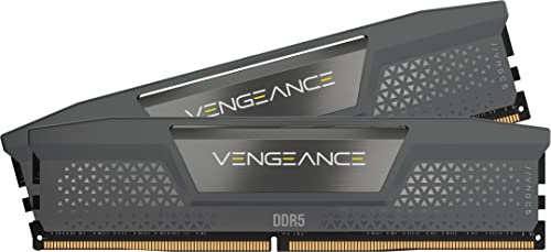 CORSAIR VENGEANCE DDR5 RAM 32GB (2x16GB) 6400MHz CL30-36-36-76 1.40V AMD EXPO Intel XMP 3.0 Computer Memory – Grey (CMK32GX5M2B6400Z30)