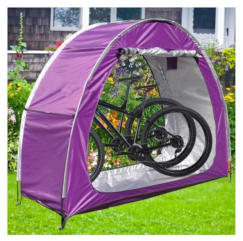 2 PCS Box Biciclette Può Essere Giuntato Box Biciclette Da Esterno Proteggi Da Vento,Pioggia,Neve,Polvere Tettoia per Auto Da Esterno Capanno Attrezzi Da Giardino,Purple