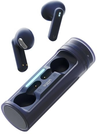 Vieta Pro Auriculares Inalámbricos con Bluetooth 5.4, Control Táctil y Manos Libres. Cascos con Micrófono y Batería de 19h. Auriculares con Caja de Carga Magnética Portátil | Rolling Azul