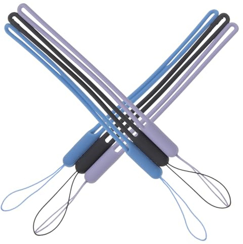 jojofuny 9 Piezas de Correas de Silicona para Teléfono Negro, Gris Lavanda y Azul Oscuro, Cuerda Colgante para Celular, Accesorios para Móvil y Decoración Práctica para Uso Diario