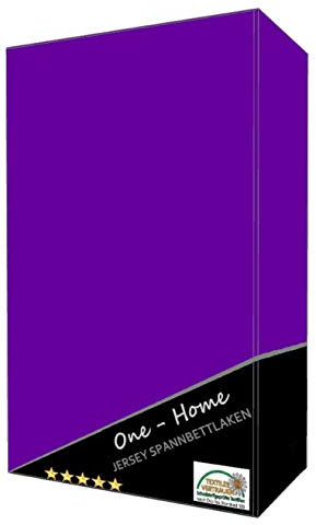 one-home Spannbettlaken Spannbetttuch violett lila 140 x 200 cm - 160 x 200 cm Jersey