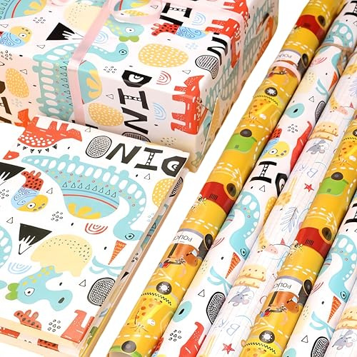 12 hojas de cumpleaños papel para envolver regalo Comienzo Escolar papel Navidad regalos papel regalo infantil artesanal reciclable Impresión Colorida Animales para niños niñas 50 x 70 cm