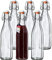 KADAX Universale Flasche mit Bügelverschluss, dichte Bügelflasche, vintage Glasflasche, Trinkflasche, Likörflasche, Saftflasche, Bügelverschlussflasche (1000ml, 6 Stück)