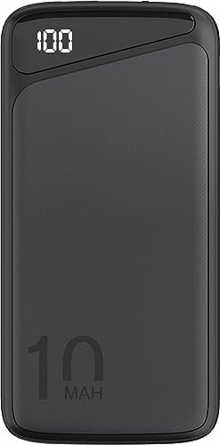 goobay 53936 QC 3.0 Powerbank 10.000 mAh mit Schnellladefunktion/Externer Akku/Power Bank für Smartphone & Tablet/Ladegerät Powerpack mit 2 USB-A Ports, Schwarz, Kompakt