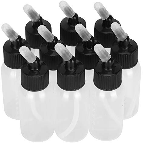 Airbrush Siphon Matarburk, Transparent PP Airbrush Jar Plastburkflaskor med ventillock för dubbelverkande Siphon Spray Guns